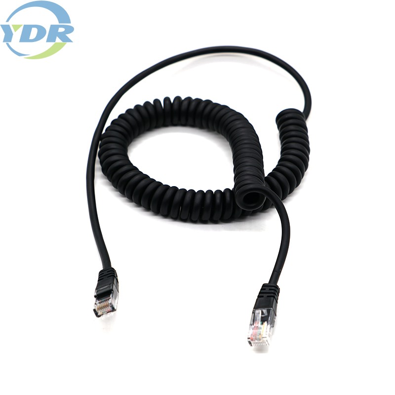 Retractable Spring RJ45 Patch Funiculus senescentis resistentia Ethernet CAT6 UTP Spiral Coiled Wire Communication cable
